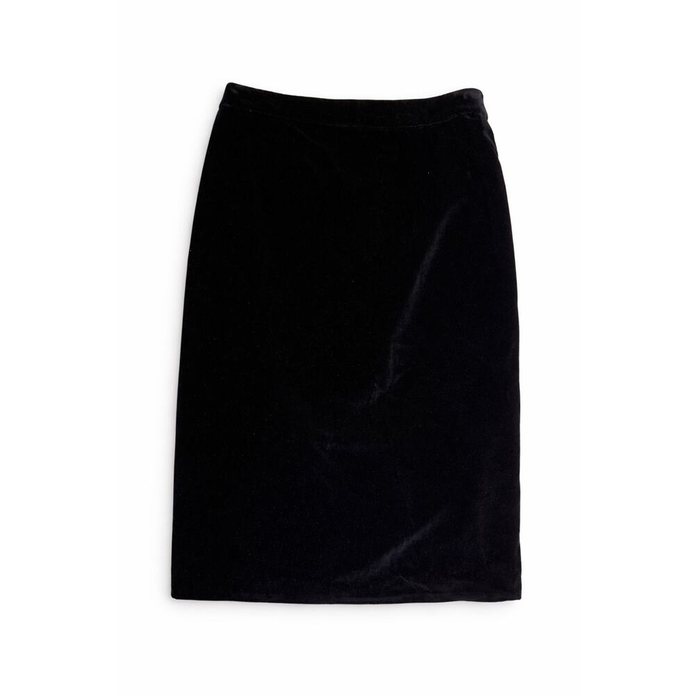Armani Collezioni Black Velvet Pencil Skirt Made in Italy 42 Classic Luxury Y2K